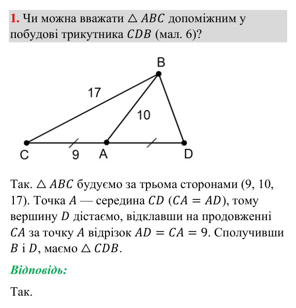 Завдання 1 (для тих, хто хоче знати більше) Відповідь до завдання 1 (с. 259) з рубрики «Для тих, хто хоче знати більше» з геометрії для 7 класу (Бурда, 2024): Метод…