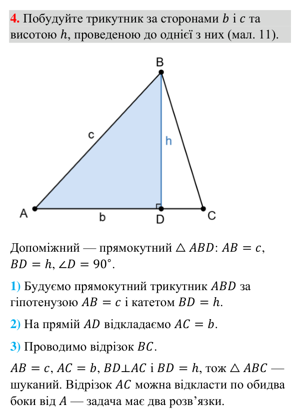 Відповідь до завдання 4 (с. 259) з рубрики «Для тих, хто хоче знати більше» з геометрії для 7 класу (Бурда, 2024): Метод…