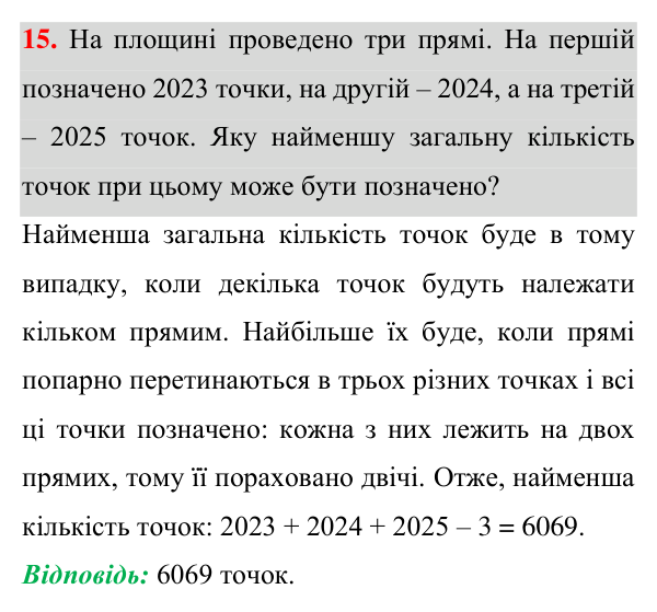 Завдання 15 Відповідь до завдання 15 (с. 12) з геометрії для 7 класу (Істер, 2024): Геометричні фігури. Точка, пряма, промінь