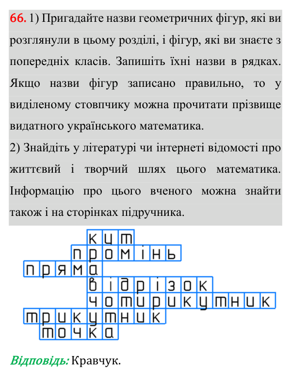 Відповідь до завдання 66 (с. 26) з геометрії для 7 класу (Істер, 2024): Кут. Вимірювання кутів. Бісектриса кута