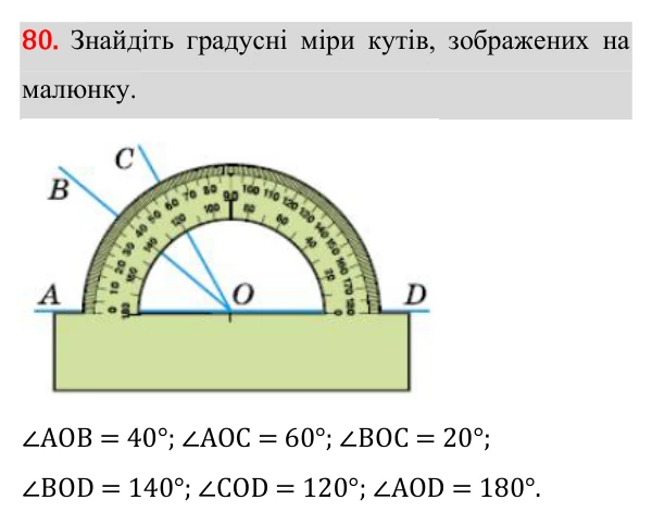 Завдання 80 Відповідь до завдання 80 (с. 28) для повторення розділу 1 з геометрії для 7 класу (Істер, 2024)