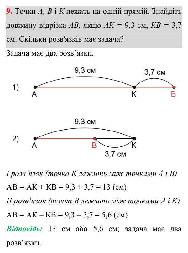 Відповідь до завдання 9 (с. 43) для перевірки знань до §§ 1–6 з геометрії для 7 класу (Істер, 2024)