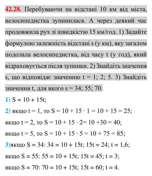Відповідь до завдання 42.28 (с. 91) з математики для 7 класу (Істер, 2024): Функція. Область визначення та область значень…