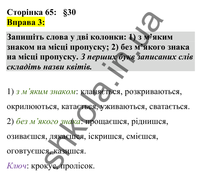 Відповідь до вправи 3 сторінка 65 ГДЗ Українська мова 7 клас Авраменко 2024