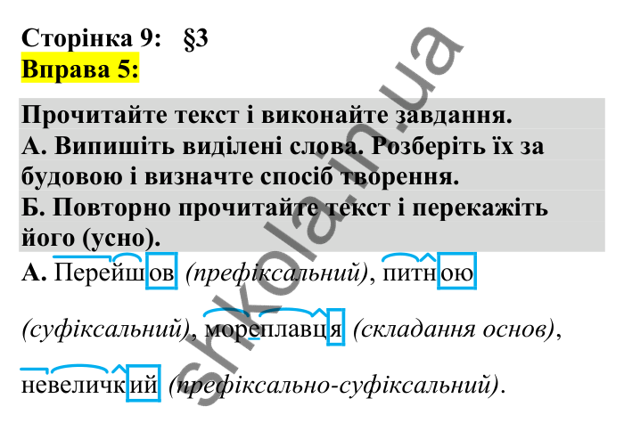 Відповідь до вправи 5 сторінка 9 ГДЗ Українська мова 7 клас Авраменко 2024