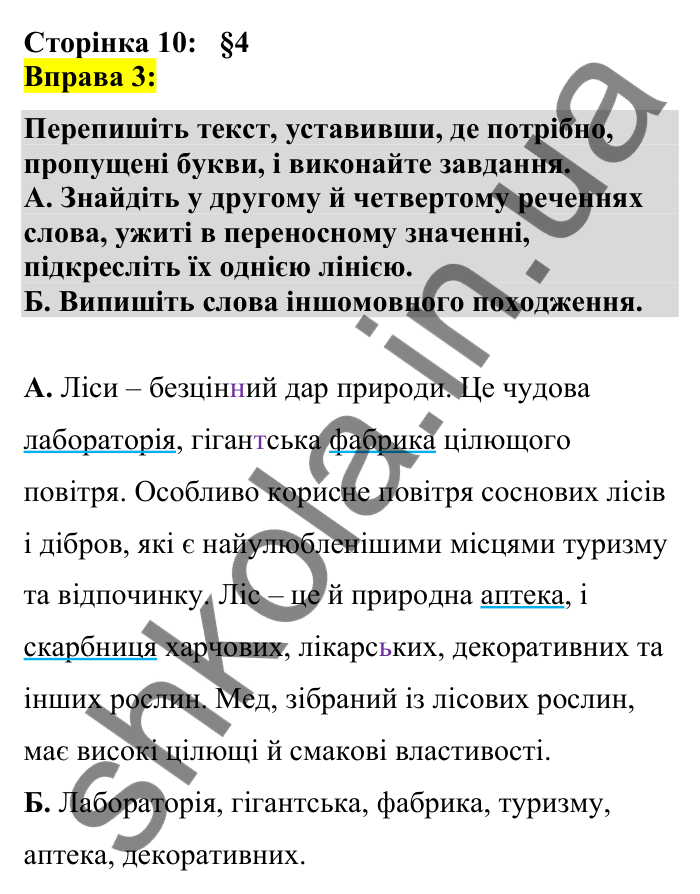 Відповідь до вправи 3 сторінка 10 ГДЗ Українська мова 7 клас Авраменко 2024