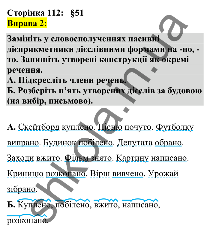 Відповідь до вправи 2 сторінка 112 ГДЗ Українська мова 7 клас Авраменко 2024