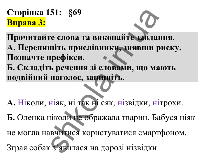 Відповідь до вправи 3 сторінка 151 ГДЗ Українська мова 7 клас Авраменко 2024