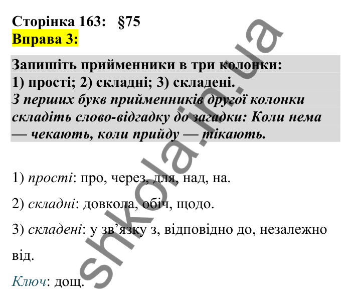Відповідь до вправи 3 сторінка 163 ГДЗ Українська мова 7 клас Авраменко 2024