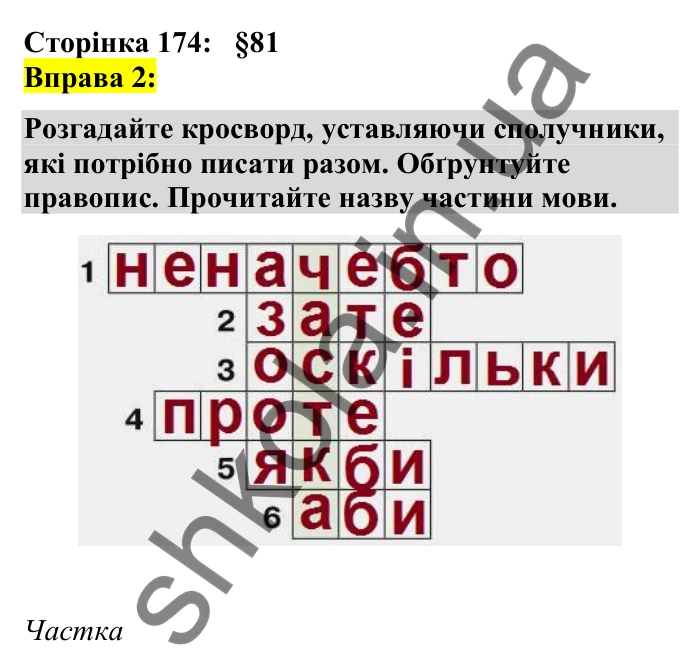 Відповідь до вправи 2 сторінка 174 ГДЗ Українська мова 7 клас Авраменко 2024