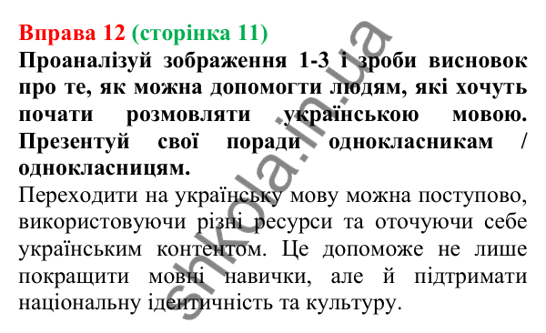 Відповідь до вправи 12 (с. 11) з української мови для 7 класу (Онатій, 2024): Розвиток мовлення 1–2.  Мовні обов’язки. Бар’єри у спілкуванні.  Правила спілкування