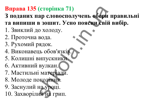 Відповідь до вправи 135 (с. 71) з української мови для 7 класу (Онатій, 2024): Помилки під час уживання дієприкметників