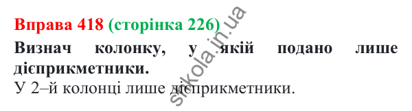 Відповідь до вправи 418 (с. 226) з української мови для 7 класу (Онатій, 2024): Дієприкметник як форма дієслова