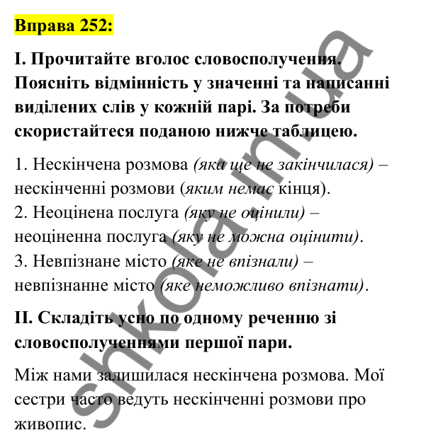 Вправа 252 Відповідь до вправи 252 (с. 108) з української мови для 7 класу (Заболотний, 2024): Н та нн у дієприкметниках і прикметниках…