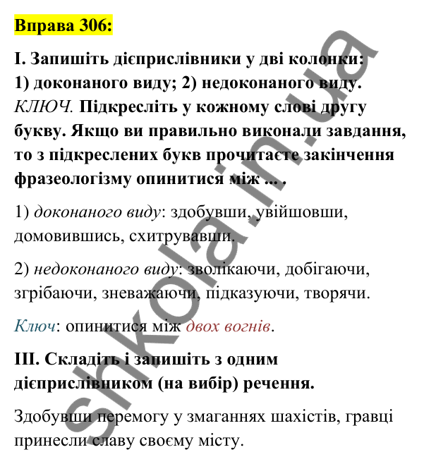 Вправа 306 Відповідь до вправи 306 (с. 131) з української мови для 7 класу (Заболотний, 2024): Дієприслівники недоконаного й доконаного…