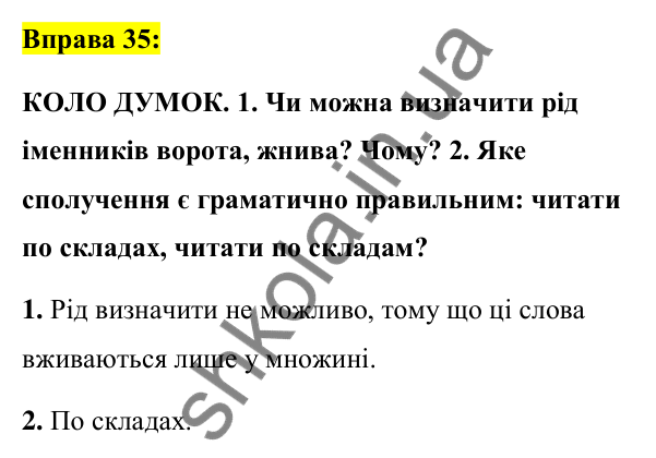 Вправа 35 Відповідь до вправи 35 (с. 18) з української мови для 7 класу (Заболотний, 2024): Морфологія (іменник, прикметник)