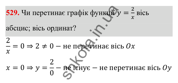 ГДЗ Алгебра 8 клас Бевз 2025 — завдання 529, § 11. Функція y = k/x