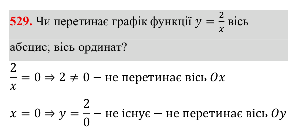 Завдання 529 ГДЗ Алгебра 8 клас Бевз 2025 — завдання 529, § 11. Функція y = k/x