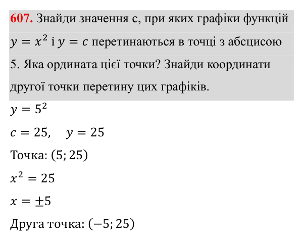 Завдання 607 ГДЗ Алгебра 8 клас Бевз 2025 — завдання 607, § 12. Функція y = x²