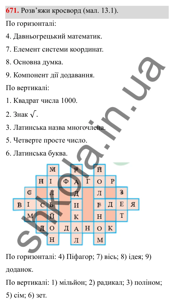 ГДЗ Алгебра 8 клас Бевз 2025 — завдання 671, § 13. Квадратні корені