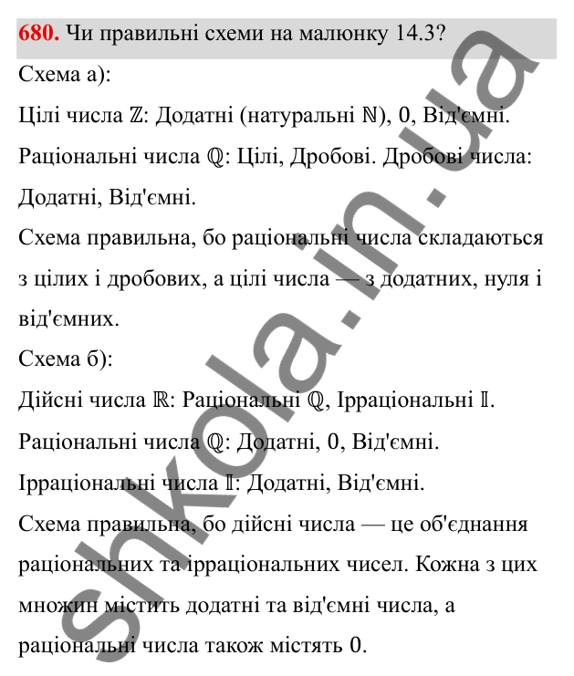 ГДЗ Алгебра 8 клас Бевз 2025 — завдання 680, § 14. Числові множини