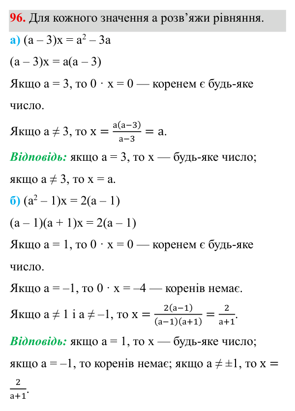 Завдання 96 ГДЗ Алгебра 8 клас Бевз 2025 — завдання 96, § 2. Основна властивість дробу