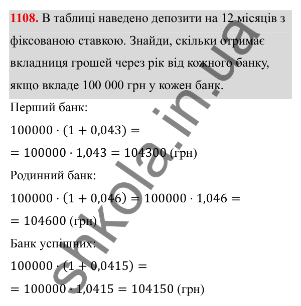 ГДЗ Алгебра 8 клас Бевз 2025 — завдання 1108, § 21. Квадратний тричлен