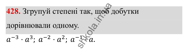 ГДЗ Алгебра 8 клас Бевз 2025 — завдання 428, § 9. Степені з цілими показниками