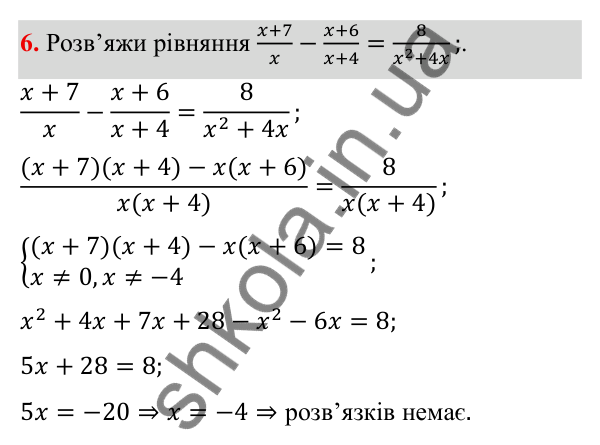 ГДЗ Алгебра 8 клас Бевз 2025 — завдання 6, типові завдання до тематичного оцінювання №2