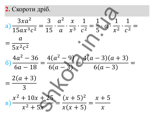 ГДЗ Алгебра 8 клас Бевз 2025 — завдання 2, самостійна робота №1, варіант 3