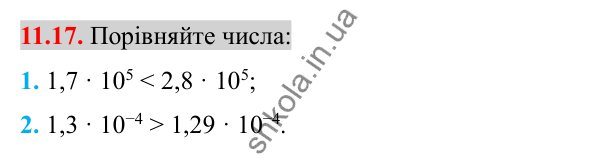 Відповідь до завдання 11.17 (с. 86) з алгебри для 8 класу (Істер, 2025): Стандартний вигляд числа