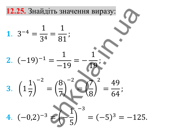 Відповідь до завдання 12.25 (с. 95) з алгебри для 8 класу (Істер, 2025): Функція y = k/x, її графік і властивості