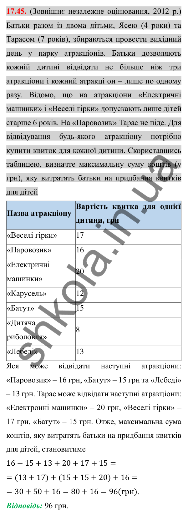 Відповідь до завдання 17.45 (с. 144) з алгебри для 8 класу (Істер, 2025): Властивості арифметичного квадратного кореня