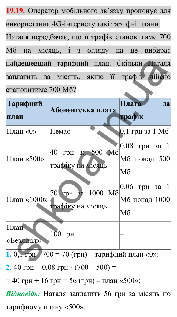 Відповідь до завдання 19.19 (с. 156) з алгебри для 8 класу (Істер, 2025): Функція y = √x, її графік і властивості