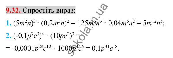 Відповідь до завдання 9.32 (с. 76) з алгебри для 8 класу (Істер, 2025): Степінь із цілим показником