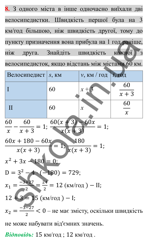 Відповідь до завдання 8 (с. 212) для перевірки знань до §§ 24-26 з алгебри для 8 класу (Істер, 2025)