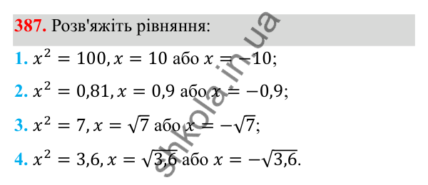 Відповідь до завдання 387 з алгебри для 8 класу (Мерзляк, 2025): 12. Квадратні корені...