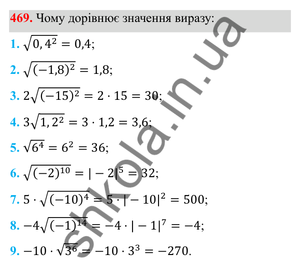 Відповідь до завдання 469 з алгебри для 8 класу (Мерзляк, 2025): 15. Властивості арифметичного...