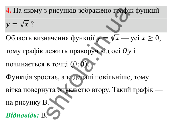 Відповідь до тест № 4, завдання 4 з алгебри для 8 класу (Мерзляк, 2025): Завдання № 4 «Перевірте себе»