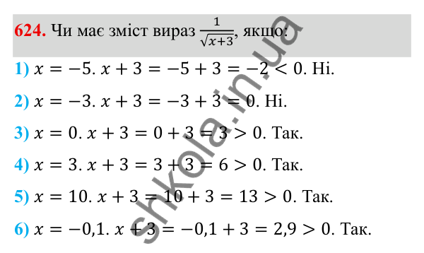 ГДЗ Алгебра 8 клас Тарасенкова 2025 — завдання 624, § 15. Перетворення ірраціональних виразів