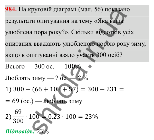 ГДЗ Алгебра 8 клас Тарасенкова 2025 — завдання 984, § 24. Робота з даними