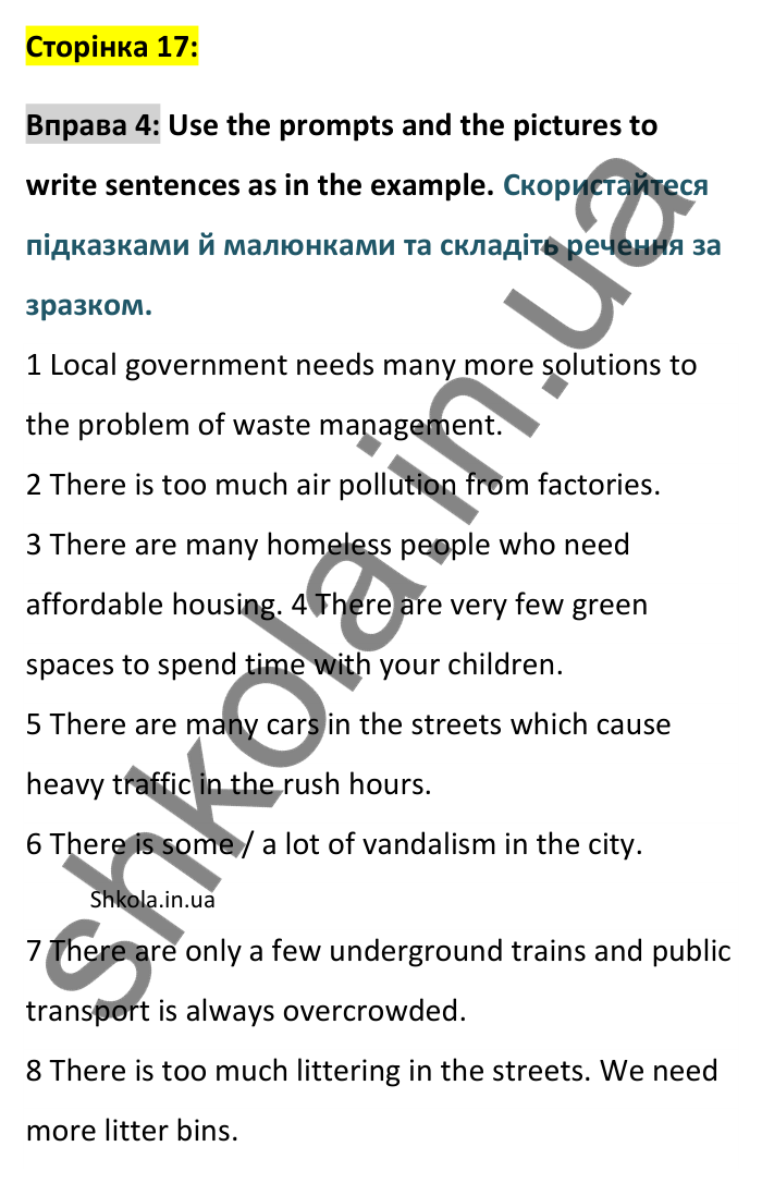 Відповідь до вправи 4, Unit 6 (Some/any, much/many, a lot of, a few...), сторінка 17 - ГДЗ Англійська мова 8 клас Хейдерман 2025. Prepare 8 Grammar