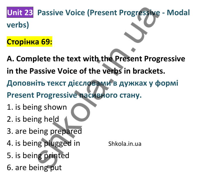 Відповідь до завдання A, сторінка 69 - ГДЗ Англійська мова 8 клас Мітчелл 2025 граматика. Full Blast Plus 8 Grammar