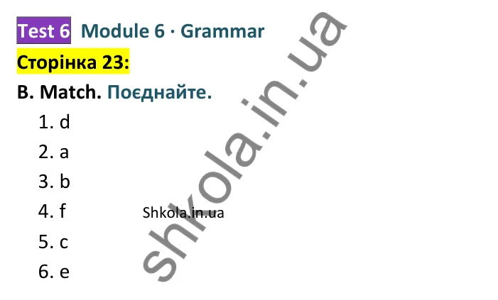 Відповідь до завдання B (Grammar), сторінка 23 - ГДЗ Англійська мова 8 клас Мітчелл 2025 тести. Full Blast Plus 8 Test Booklet
