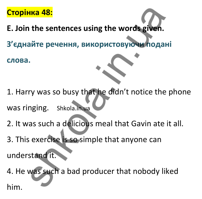 Відповідь до завдання E, сторінка 48 - ГДЗ Англійська мова 8 клас Мітчелл 2025 робочий зошит. Full Blast Plus 8 Workbook