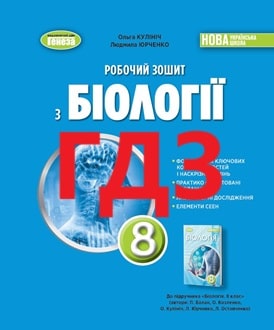 ГДЗ Біологія 8 клас Кулініч 2025 робочий зошит - обкладинка