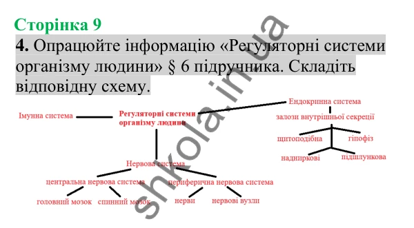 Відповідь до завдання 4 (с. 9) з біології для 8 класу (Кулініч, 2025): Органи, системи органів організму людини
