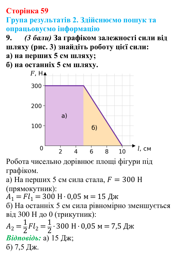 Відповідь до завдання 9 для самооцінювання до розділу 1 (с. 59) з фізики для 8 класу (Бар’яхтар, 2025)