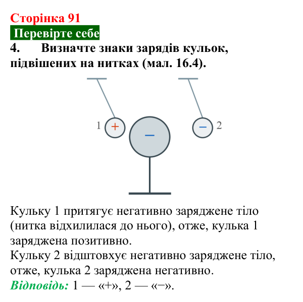 Відповідь до завдання 4 (с. 91) з фізики для 8 класу (Максимович, 2025): Електризація навколо нас
