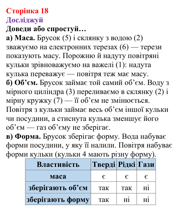 Відповіді до рубрики «Досліджуй» § 2 (с. 18) з фізики для 8 класу (Засєкіна, 2025): Агрегатні стани речовини